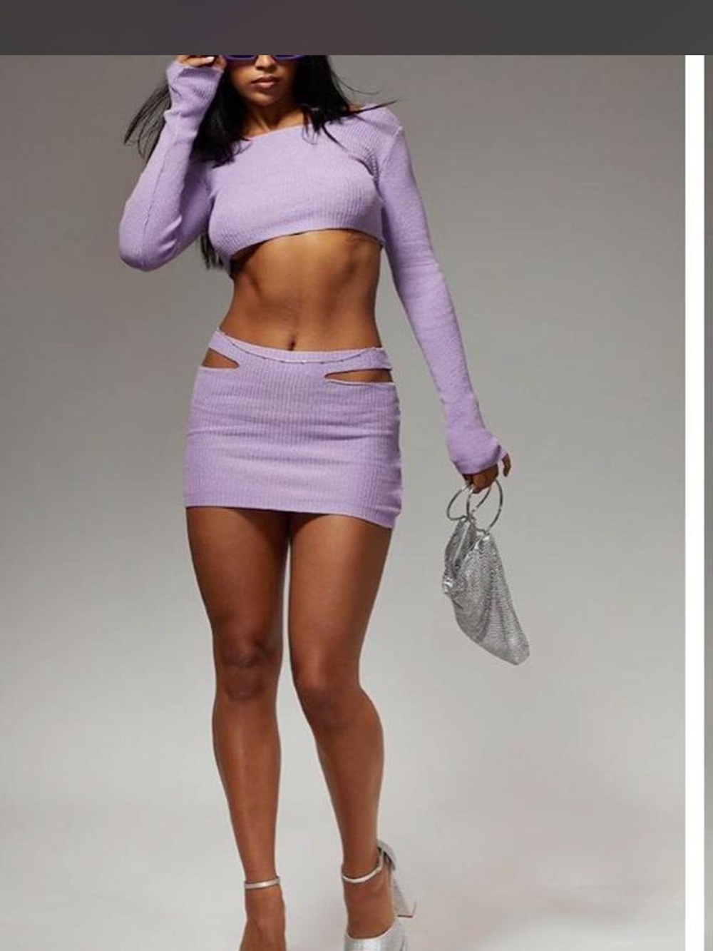 Light Purple top and skirt set.